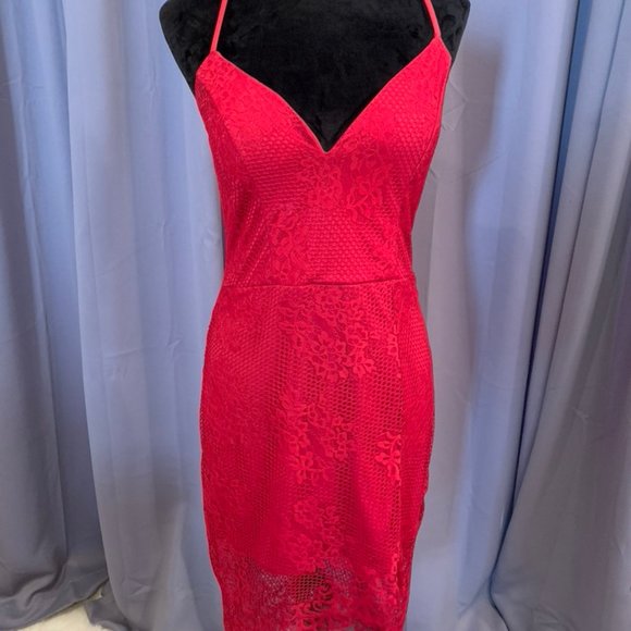 Charlotte Russe Dresses & Skirts - GLAMOROUS and Stunning Charlotte Russe Red Lace Cocktail Dress